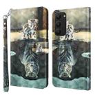 For Samsung Galaxy S23+ 5G 3D Painting Pattern TPU + PU Phone Case(Cat Tiger) - 1