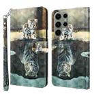 For Samsung Galaxy S23 ultra 5G 3D Painting Pattern TPU + PU Phone Case(Cat Tiger) - 1