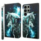 For Samsung Galaxy S23 ultra 5G 3D Painting Pattern TPU + PU Phone Case(Wolf) - 1