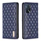For OPPO A16s / A16 / A54s / A55 5G / A54 4G Diamond Lattice Magnetic Leather Flip Phone Case(Blue) - 1