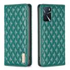 For OPPO A16s / A16 / A54s / A55 5G / A54 4G Diamond Lattice Magnetic Leather Flip Phone Case(Green) - 1