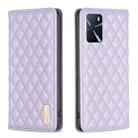 For OPPO A16s / A16 / A54s / A55 5G / A54 4G Diamond Lattice Magnetic Leather Flip Phone Case(Purple) - 1