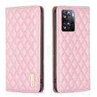 For OPPO A57 4G Diamond Lattice Magnetic Leather Flip Phone Case(Pink) - 1
