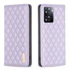 For OPPO A57 4G Diamond Lattice Magnetic Leather Flip Phone Case(Purple) - 1