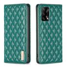 For OPPO A74 4G / F19 4G Diamond Lattice Magnetic Leather Flip Phone Case(Green) - 1