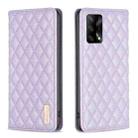 For OPPO A74 4G / F19 4G Diamond Lattice Magnetic Leather Flip Phone Case(Purple) - 1