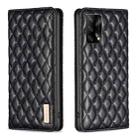 For OPPO A74 4G / F19 4G Diamond Lattice Magnetic Leather Flip Phone Case(Black) - 1