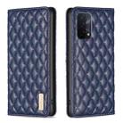 For OPPO A74 5G / A93 5G / A54 5G Diamond Lattice Magnetic Leather Flip Phone Case(Blue) - 1