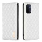 For OPPO A74 5G / A93 5G / A54 5G Diamond Lattice Magnetic Leather Flip Phone Case(White) - 1