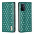 For OPPO A74 5G / A93 5G / A54 5G Diamond Lattice Magnetic Leather Flip Phone Case(Green) - 1