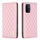 For OPPO A74 5G / A93 5G / A54 5G Diamond Lattice Magnetic Leather Flip Phone Case(Pink) - 1