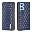 For OPPO A76 4G / A36 4G / K10 4G / Realme 9i Diamond Lattice Magnetic Leather Flip Phone Case(Blue) - 1