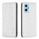 For OPPO A76 4G / A36 4G / K10 4G / Realme 9i Diamond Lattice Magnetic Leather Flip Phone Case(White) - 1