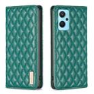 For OPPO A76 4G / A36 4G / K10 4G / Realme 9i Diamond Lattice Magnetic Leather Flip Phone Case(Green) - 1