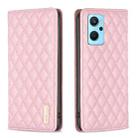 For OPPO A76 4G / A36 4G / K10 4G / Realme 9i Diamond Lattice Magnetic Leather Flip Phone Case(Pink) - 1