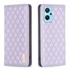 For OPPO A76 4G / A36 4G / K10 4G / Realme 9i Diamond Lattice Magnetic Leather Flip Phone Case(Purple) - 1