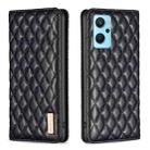 For OPPO A76 4G / A36 4G / K10 4G / Realme 9i Diamond Lattice Magnetic Leather Flip Phone Case(Black) - 1