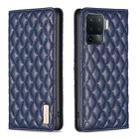 For OPPO A94 4G / Reno5 F / F19 Pro Diamond Lattice Magnetic Leather Flip Phone Case(Blue) - 1