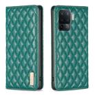 For OPPO A94 4G / Reno5 F / F19 Pro Diamond Lattice Magnetic Leather Flip Phone Case(Green) - 1