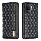 For OPPO A94 4G / Reno5 F / F19 Pro Diamond Lattice Magnetic Leather Flip Phone Case(Black) - 1