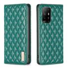 For OPPO A94 5G / F19 Pro+ Diamond Lattice Magnetic Leather Flip Phone Case(Green) - 1