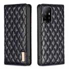 For OPPO A94 5G / F19 Pro+ Diamond Lattice Magnetic Leather Flip Phone Case(Black) - 1