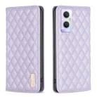 For OPPO A96 5G / Reno7 Z Diamond Lattice Magnetic Leather Flip Phone Case(Purple) - 1
