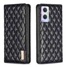 For OPPO A96 5G / Reno7 Z Diamond Lattice Magnetic Leather Flip Phone Case(Black) - 1