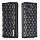 For OPPO Find X5 Pro Diamond Lattice Magnetic Leather Flip Phone Case(Black) - 1