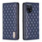 For OPPO Find X5 Diamond Lattice Magnetic Leather Flip Phone Case(Blue) - 1