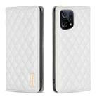 For OPPO Find X5 Diamond Lattice Magnetic Leather Flip Phone Case(White) - 1