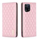 For OPPO Find X5 Diamond Lattice Magnetic Leather Flip Phone Case(Pink) - 1