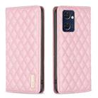For OPPO Reno7 5G / Find X5 Lite Diamond Lattice Magnetic Leather Flip Phone Case(Pink) - 1