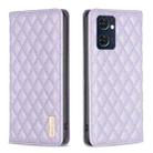 For OPPO Reno7 5G / Find X5 Lite Diamond Lattice Magnetic Leather Flip Phone Case(Purple) - 1