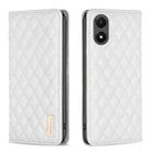 For vivo Y02s Diamond Lattice Magnetic Leather Flip Phone Case(White) - 1