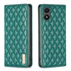 For vivo Y02s Diamond Lattice Magnetic Leather Flip Phone Case(Green) - 1