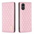 For vivo Y02s Diamond Lattice Magnetic Leather Flip Phone Case(Pink) - 1