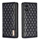 For vivo Y02s Diamond Lattice Magnetic Leather Flip Phone Case(Black) - 1