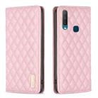 For vivo Y11 / Y15 / Y12 / Y17 Diamond Lattice Magnetic Leather Flip Phone Case(Pink) - 1