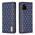 For vivo Y15s Diamond Lattice Magnetic Leather Flip Phone Case(Blue) - 1