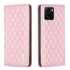 For vivo Y15s Diamond Lattice Magnetic Leather Flip Phone Case(Pink) - 1