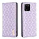 For vivo Y15s Diamond Lattice Magnetic Leather Flip Phone Case(Purple) - 1