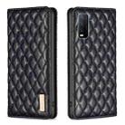 For vivo Y20 Diamond Lattice Magnetic Leather Flip Phone Case(Black) - 1