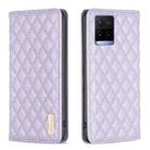 For vivo Y21s / Y21 / Y33s Diamond Lattice Magnetic Leather Flip Phone Case(Purple) - 1