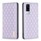 For vivo Y51 2020 / Y51a / Y51s Diamond Lattice Magnetic Leather Flip Phone Case(Purple) - 1