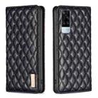 For vivo Y51 2020 / Y51a / Y51s Diamond Lattice Magnetic Leather Flip Phone Case(Black) - 1