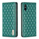 For Xiaomi Redmi 9A Diamond Lattice Magnetic Leather Flip Phone Case(Green) - 1