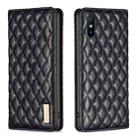 For Xiaomi Redmi 9A Diamond Lattice Magnetic Leather Flip Phone Case(Black) - 1