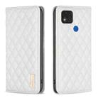 For Xiaomi Redmi 9C / 10A / Poco C31 Diamond Lattice Magnetic Leather Flip Phone Case(White) - 1