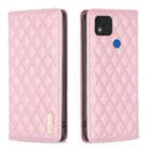 For Xiaomi Redmi 9C / 10A / Poco C31 Diamond Lattice Magnetic Leather Flip Phone Case(Pink) - 1